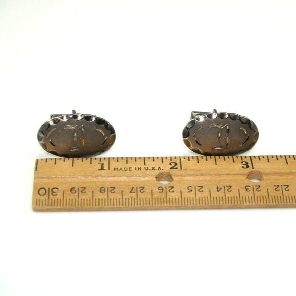 Sarah Coventry Silver Tone Cufflinks Monogram B Vintage 1960s Jewelry - Picture 6 of 8